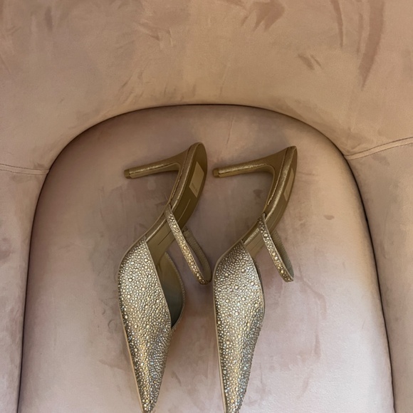 Dolce Vita Kanika Rhinestone Crystal Heels Dress Mules Champagne Sparkle 8.5 - Picture 4 of 10